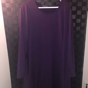 4x Purple Long Sleeve Dress plum fall autumn plus